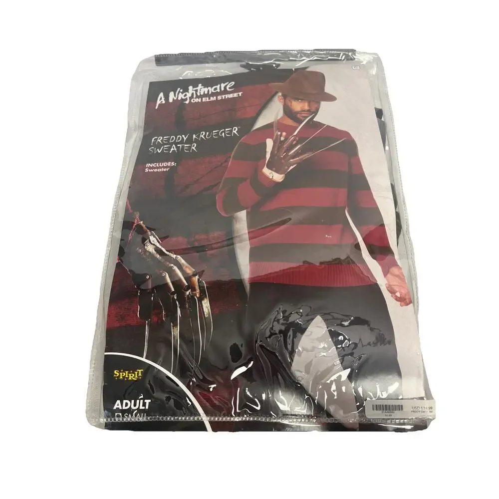 Spirit Halloween Freddy Krueger Sweater Glove Costume Adult Small - Picture 1 of 6